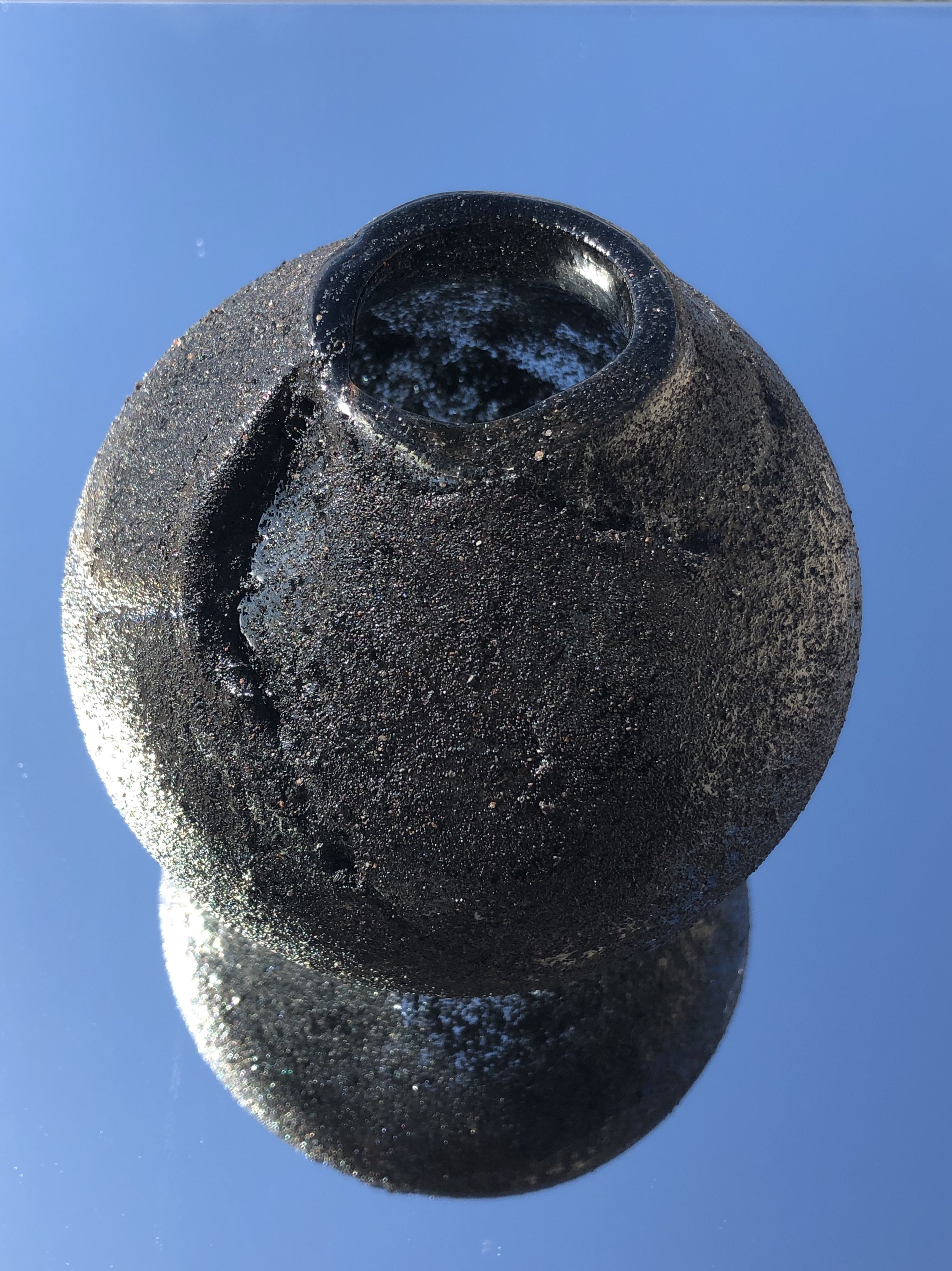 Black Volcanic Sand Moon Jar - Beirut Re–Store