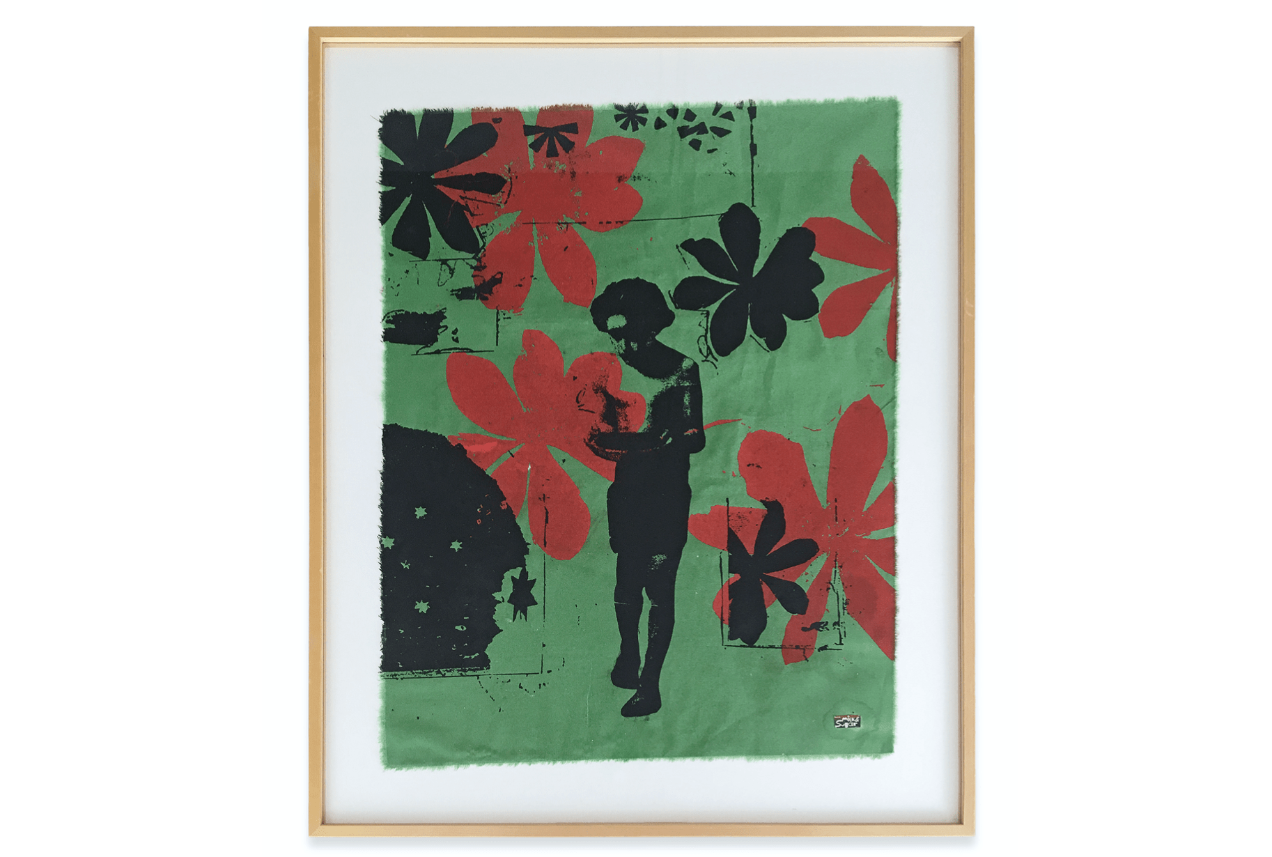 Boy with Vessel (Red Flowers/Green Linen) 2004 by Walter Dahn - Beirut Re–Store