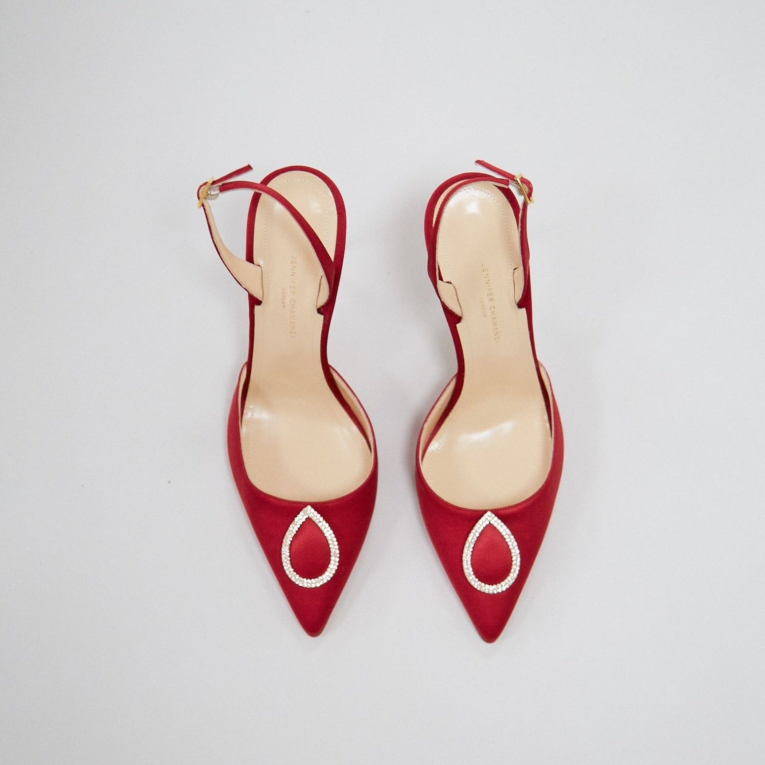 Vittorio 105 Red Satin Crystal Buckle